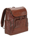 Mancini Buffalo Collection Leather Backpack for 15.6” Laptop and Tablet - Brown