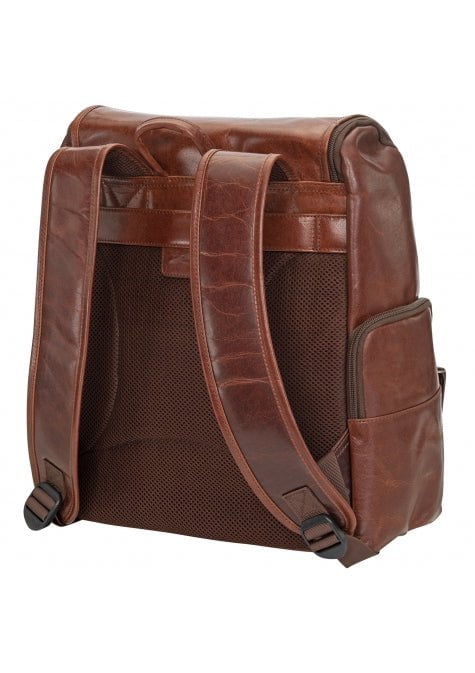 Mancini Buffalo Collection Leather Backpack for 15.6” Laptop and Tablet
