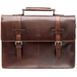 Mancini BUFFALO Double Compartment Briefcase for 15.6” Laptop / Tablet  - Brown