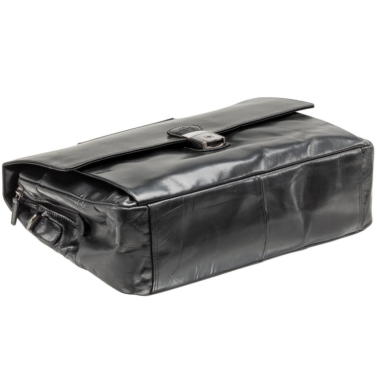 Mancini BUFFALO Triple Compartment Briefcase for 15” Laptop 
