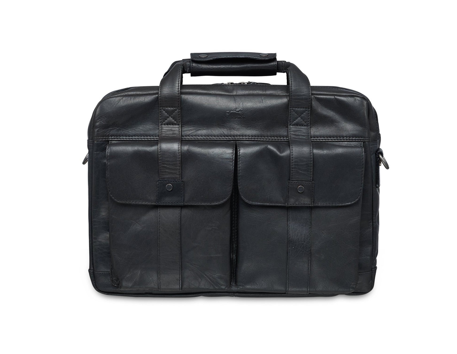 Mancini BUFFALO Double Compartment Briefcase for 15.6" Laptop (RFID Blocking) - Black