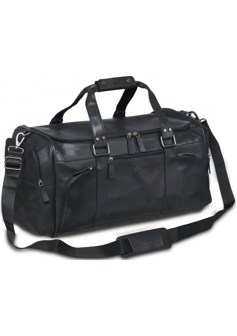Mancini Buffalo Collection Leather Duffle Bag - Black