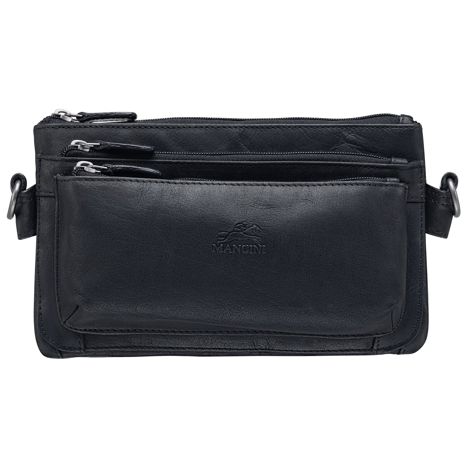 Mancini BUFFALO Multi-Function Waist Bag - Black