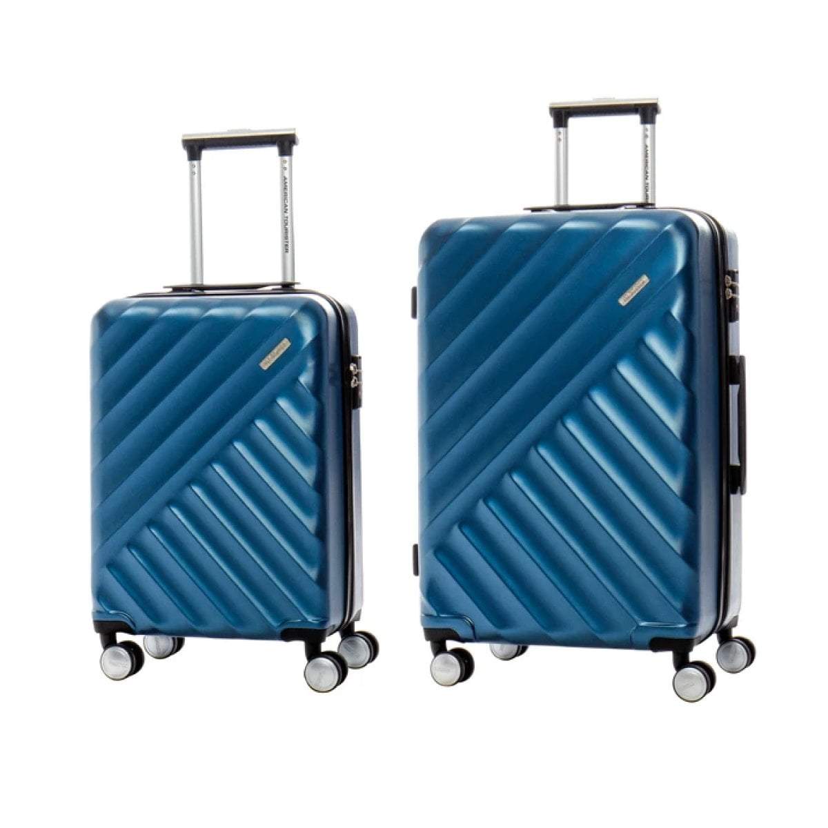American Tourister Crave Collection 2 Piece Expandable Spinner Luggage Set - Carry-On and Medium - Blue
