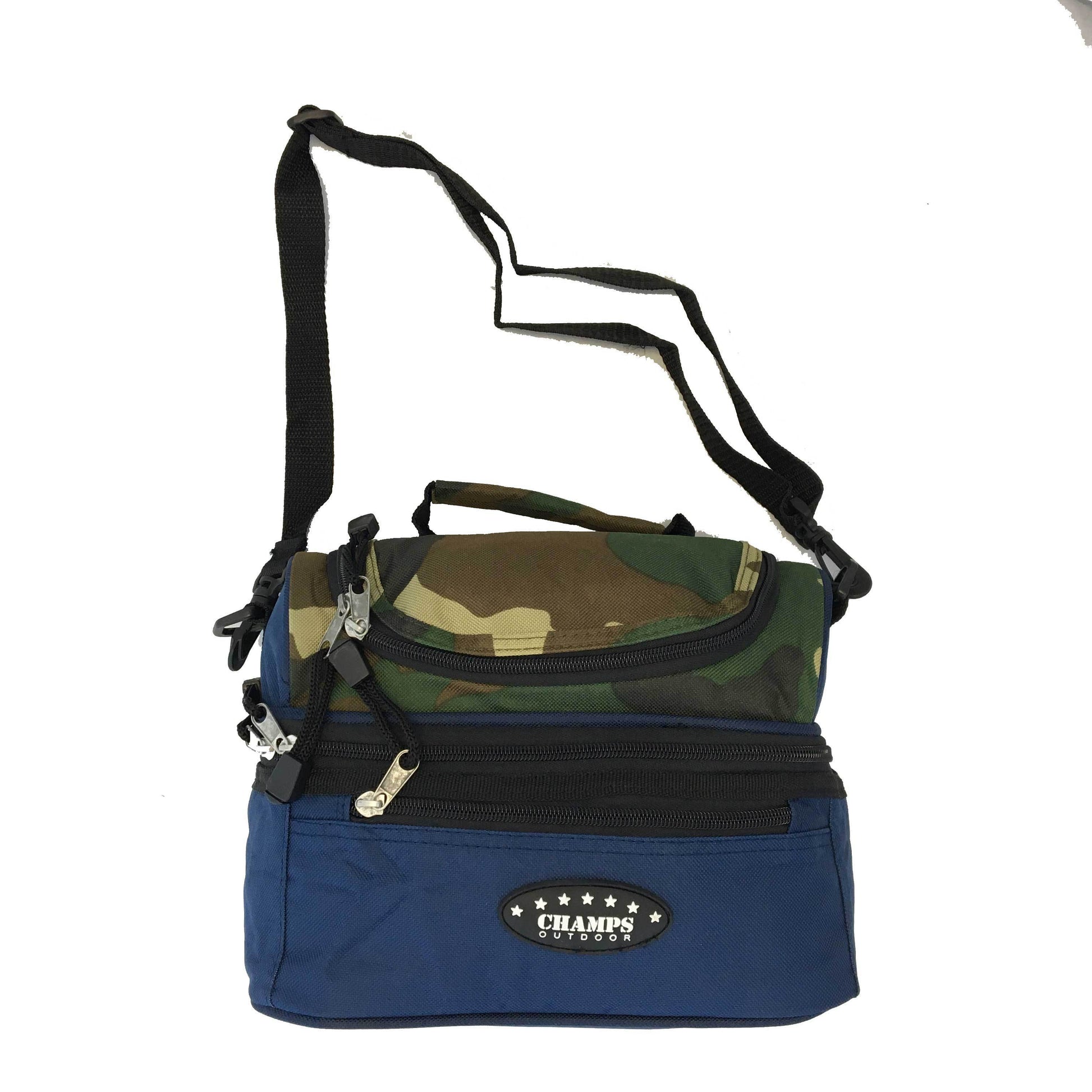Blue / Army Green Camo Double Compartment Cooler