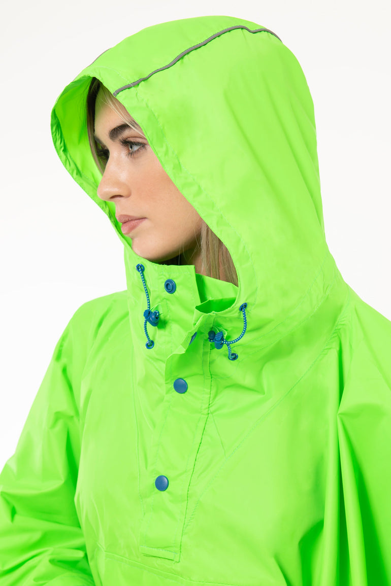 Mac In A Sac Packable Waterproof Unisex Poncho - Neon Green