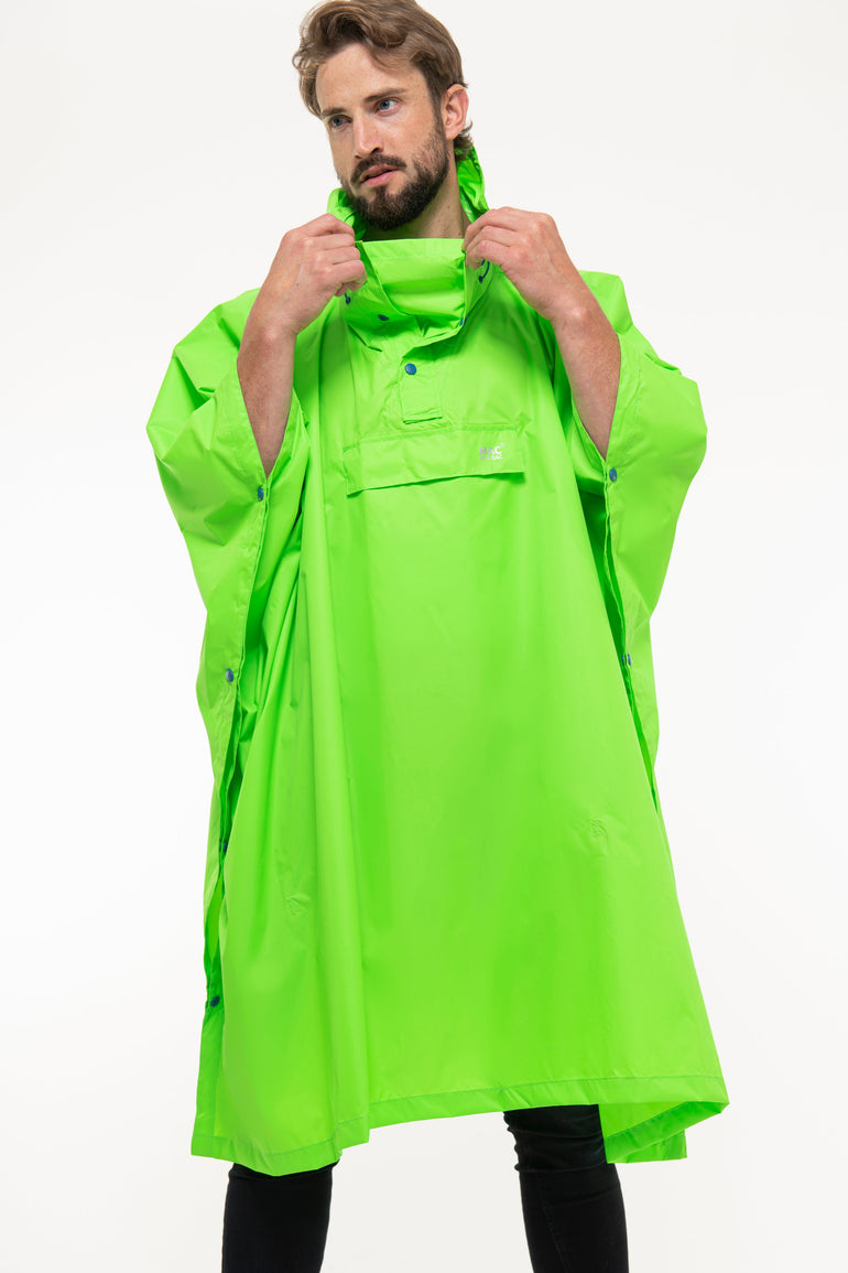 Mac In A Sac Packable Waterproof Unisex Poncho - Neon Green