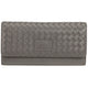 Mancini BASKET WEAVE RFID Secure Quadruple Fold Wallet - Grey
