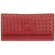 Mancini BASKET WEAVE RFID Secure Quadruple Fold Wallet - Red