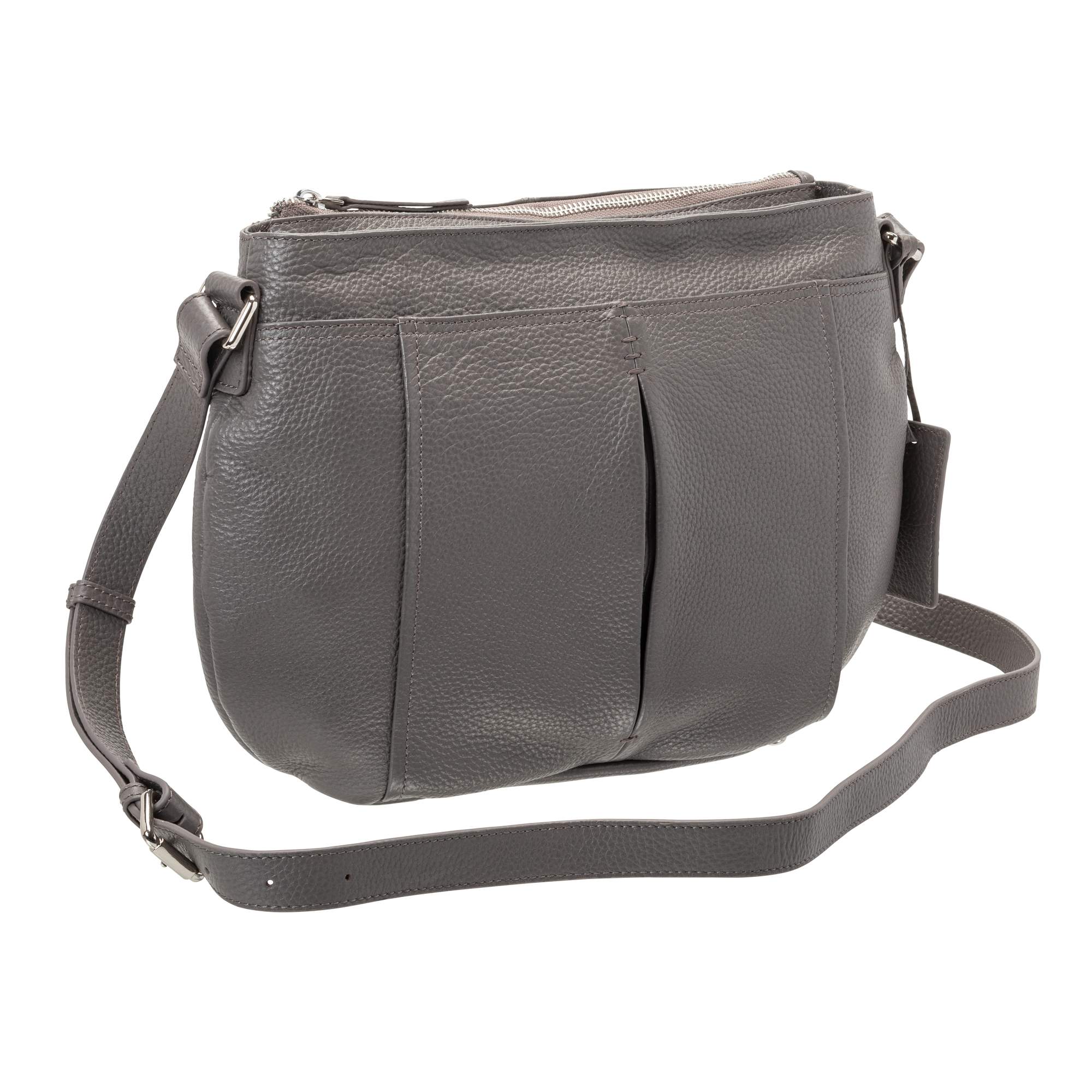 Mancini Pebbled Scarlet Leather Crossbody Hobo Bag