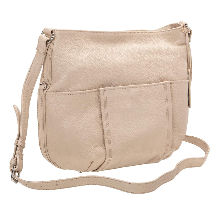 Mancini Pebbled Katherine Leather Shoulder Bag