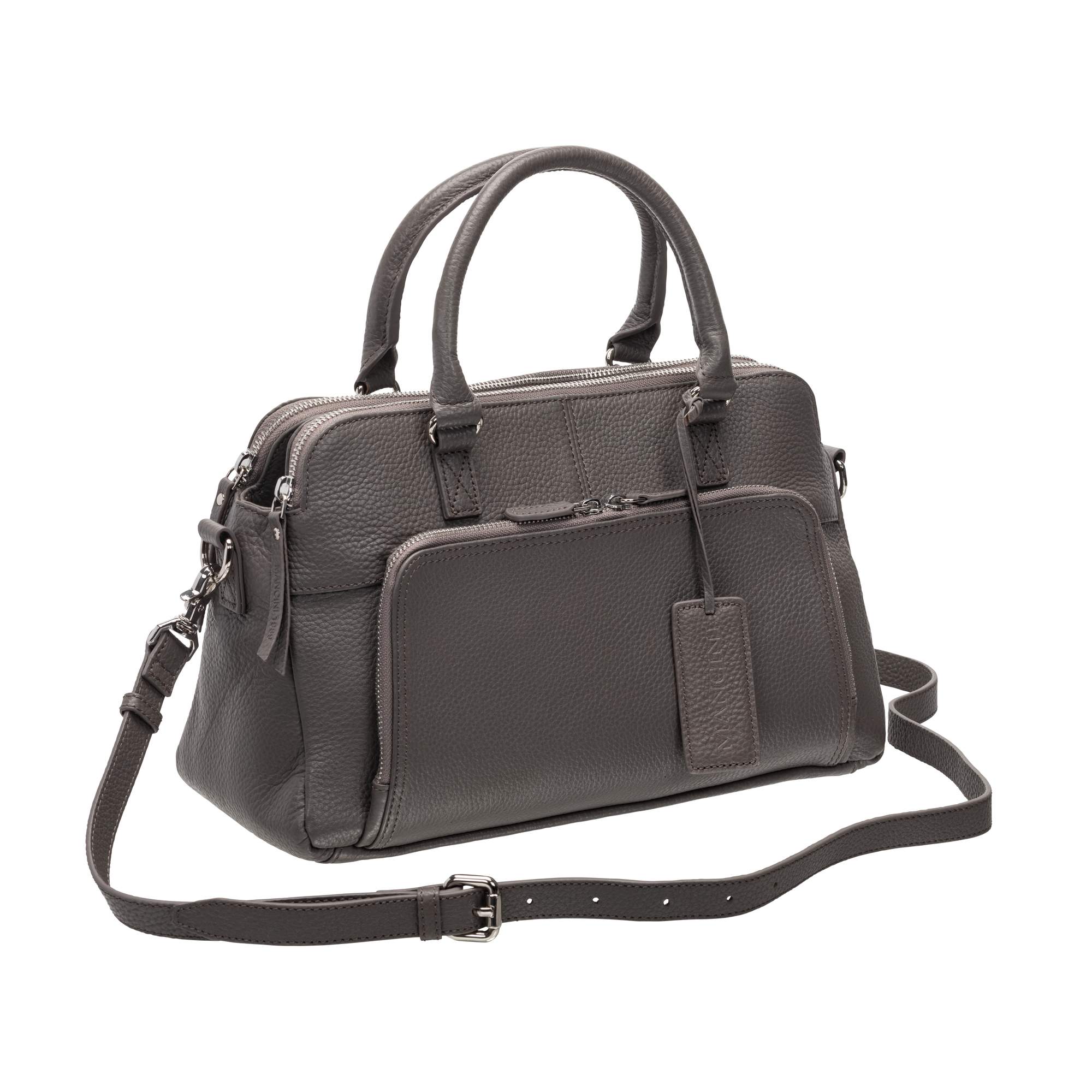 Mancini Pebbled Jennifer Leather Satchel Bag