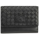 Mancini BASKET WEAVE RFID Secure Medium Clutch Wallet - Black