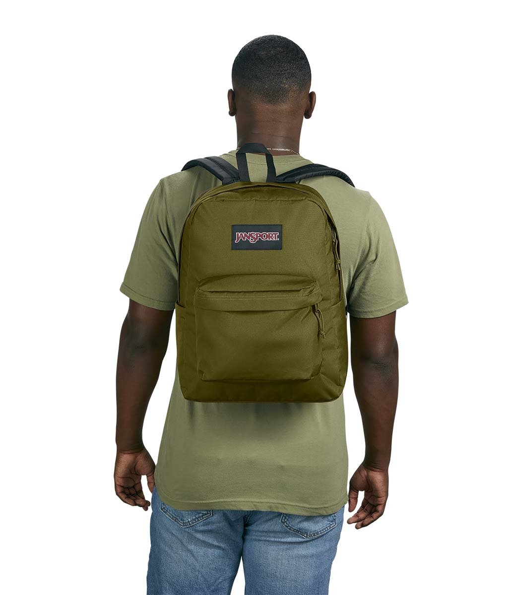 JanSport SuperBreak Plus Laptop Backpack - Army Green