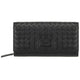 Mancini BASKET WEAVE RFID Secure Clutch Wallet - Black