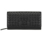 Mancini BASKET WEAVE RFID Secure Clutch Wallet - Black