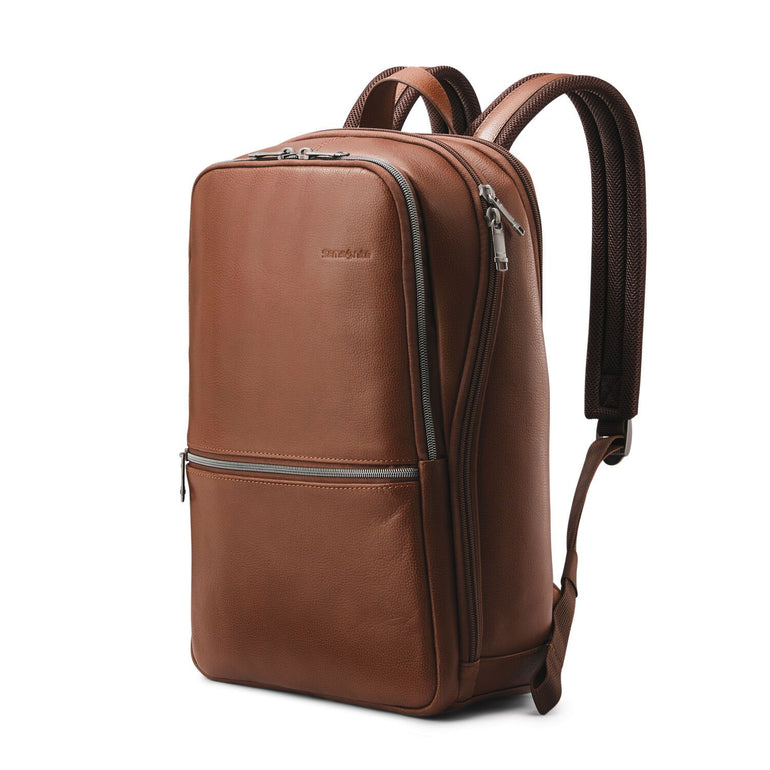 Samsonite Classic Leather Backpack - Cognac