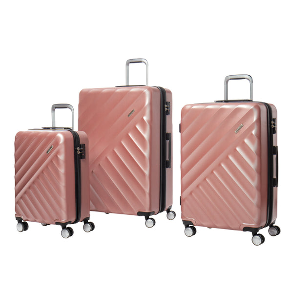 American Tourister Crave Collection 3 Piece Expandable Spinner Luggage Set - Rose Gold