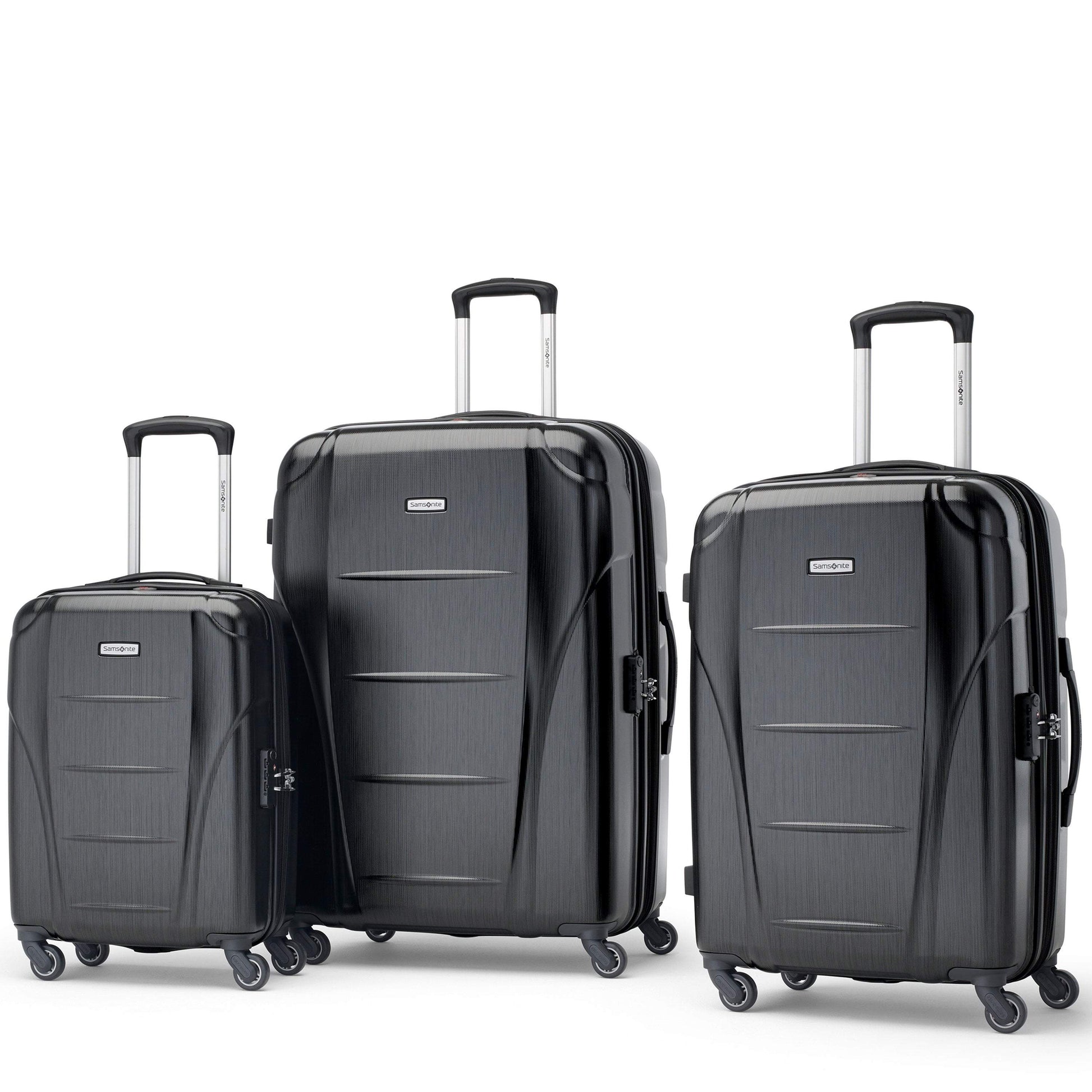 Samsonite Winfield NXT 3 Piece Spinner Expandable Luggage Set - Brushed Black