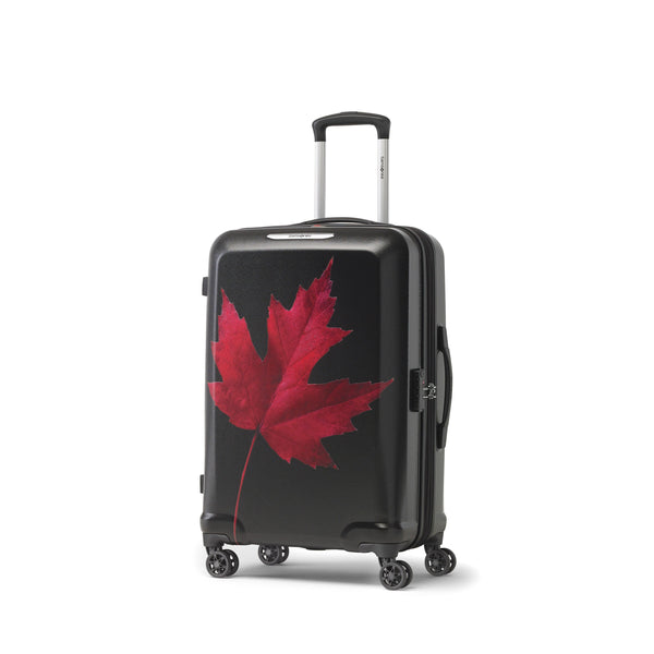 Samsonite Canadian Collection Spinner Medium Luggage - Maple Leaf Red/Black