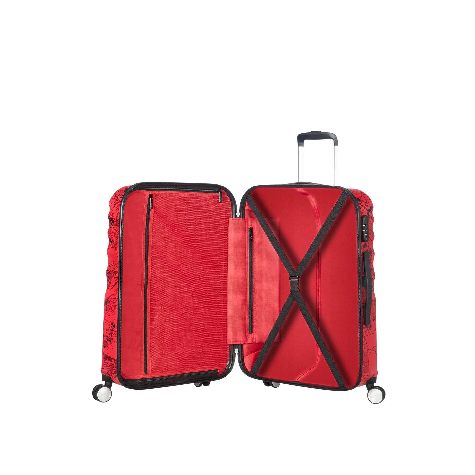 American Tourister Luggage Mickey Comics Red American Tourister Disney Wavebreaker Spinner Carry-On Luggage - Mickey Comics Red