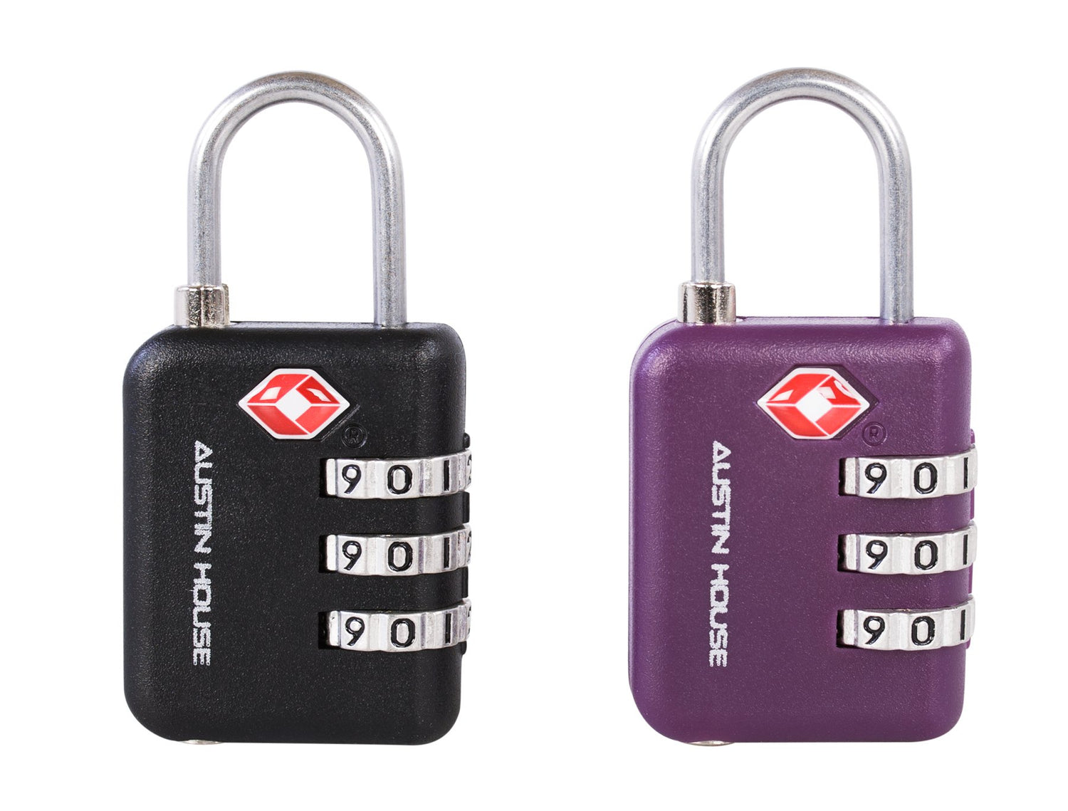 Austin House Locks Purple Austin House Travel Sentry 3-Dial Combination Padlock