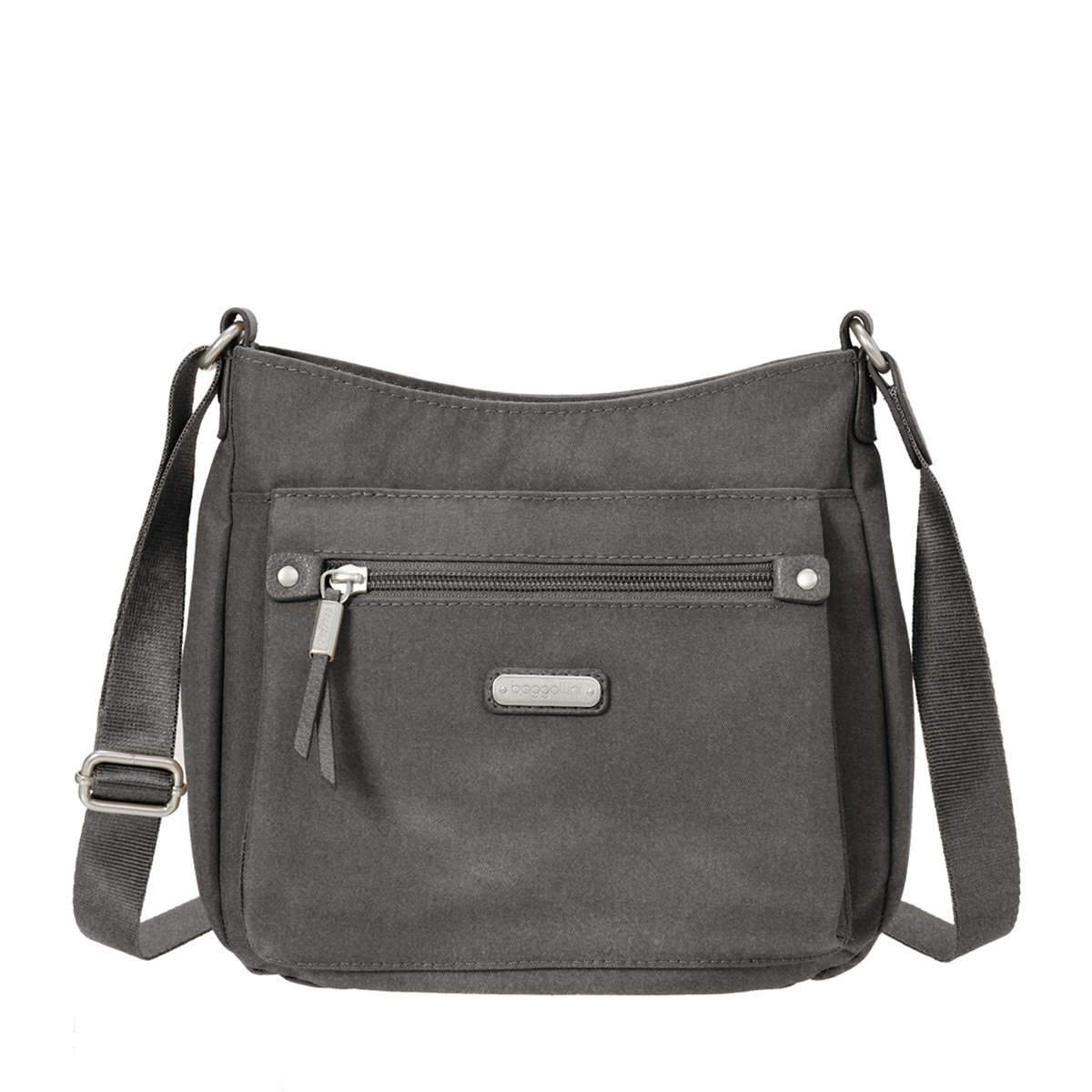Baggallini Cross-Body Bag Sterling Shimmer Baggallini Uptown Bagg With RFID Phone Wristlet