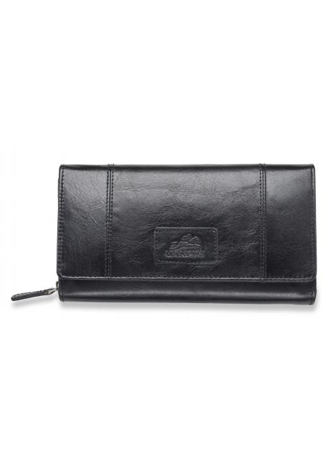 Mancini CASABLANCA Ladies' RFID Secure Medium Clutch Wallet - Black