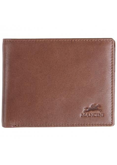 Mancini BELLAGIO Center Wing RFID Wallet With Coin Pocket - Brown