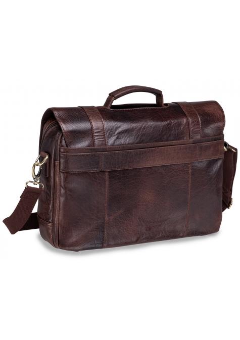 Mancini ARIZONA Double Compartment Leather Briefcase for 15.6 Inch Laptop / Tablet