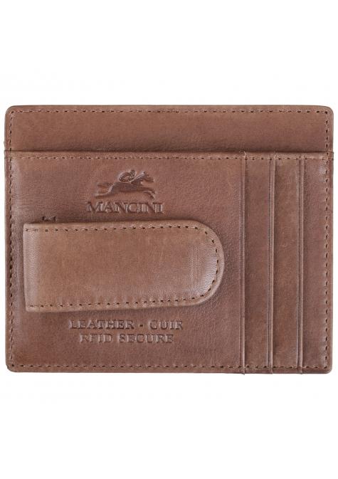 Mancini BELLAGIO Deluxe RFID Bill Clip - Brown