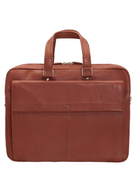 Mancini COLOMBIAN Collection Double Compartment Briefcase for Laptop and Tablet - Cognac