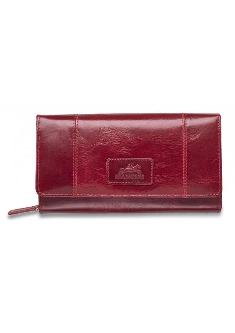 Mancini CASABLANCA Ladies' RFID Secure Medium Clutch Wallet - Red