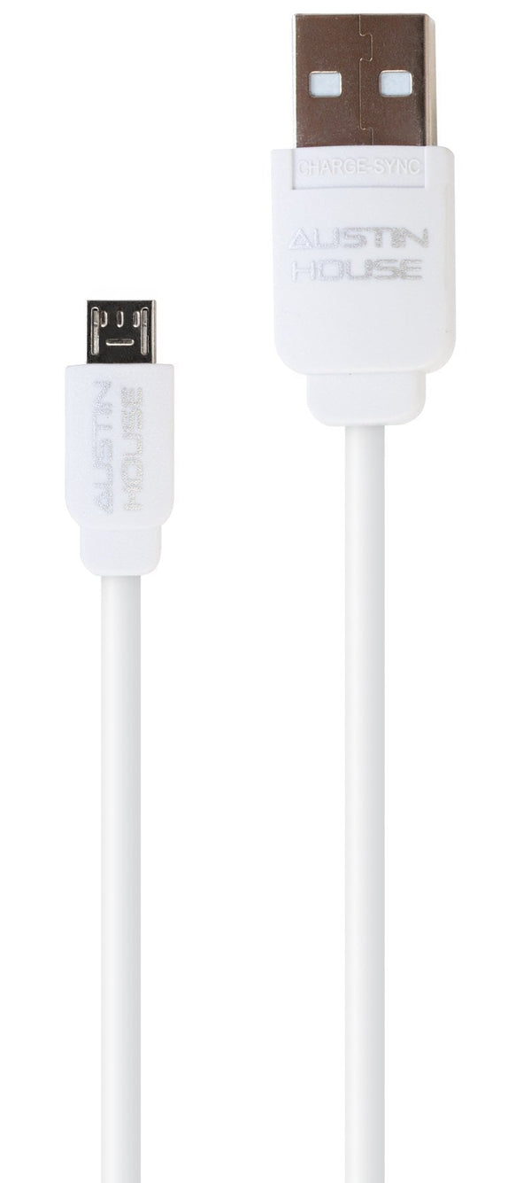 Austin House Micro USB Charge And Data Cable - 3'3 Long - White