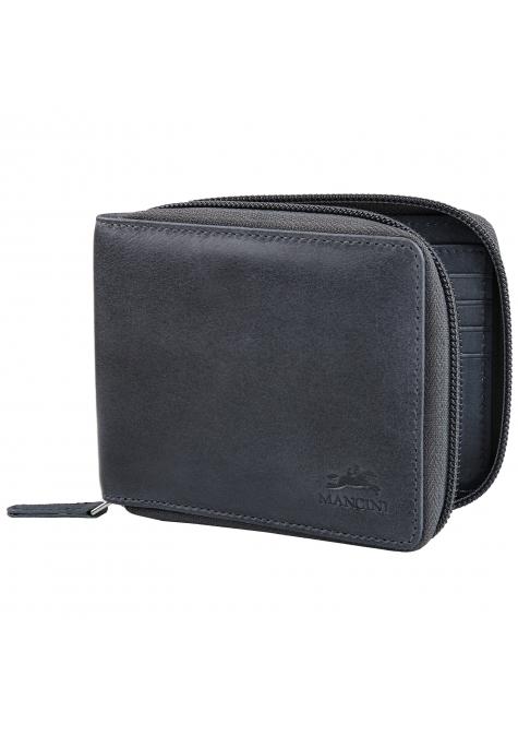 Mancini BELLAGIO Zippered RFID Billfold With Removable Passcase