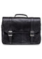 Mancini ARIZONA Double Compartment Leather Briefcase for 15.6 Inch Laptop / Tablet - Black