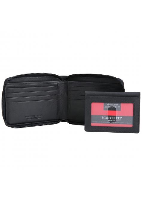 Mancini MONTERREY Men’s Zippered Wallet With Removable Passcase