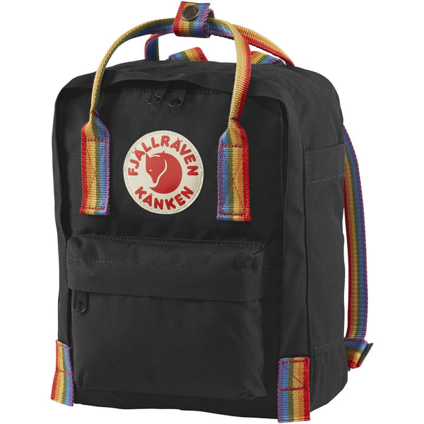 Fjallraven Kanken Rainbow Mini Backpack - Black-Rainbow Pattern