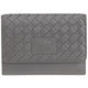 Mancini BASKET WEAVE RFID Secure Medium Clutch Wallet - Grey