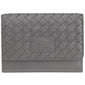 Mancini BASKET WEAVE RFID Secure Medium Clutch Wallet - Grey
