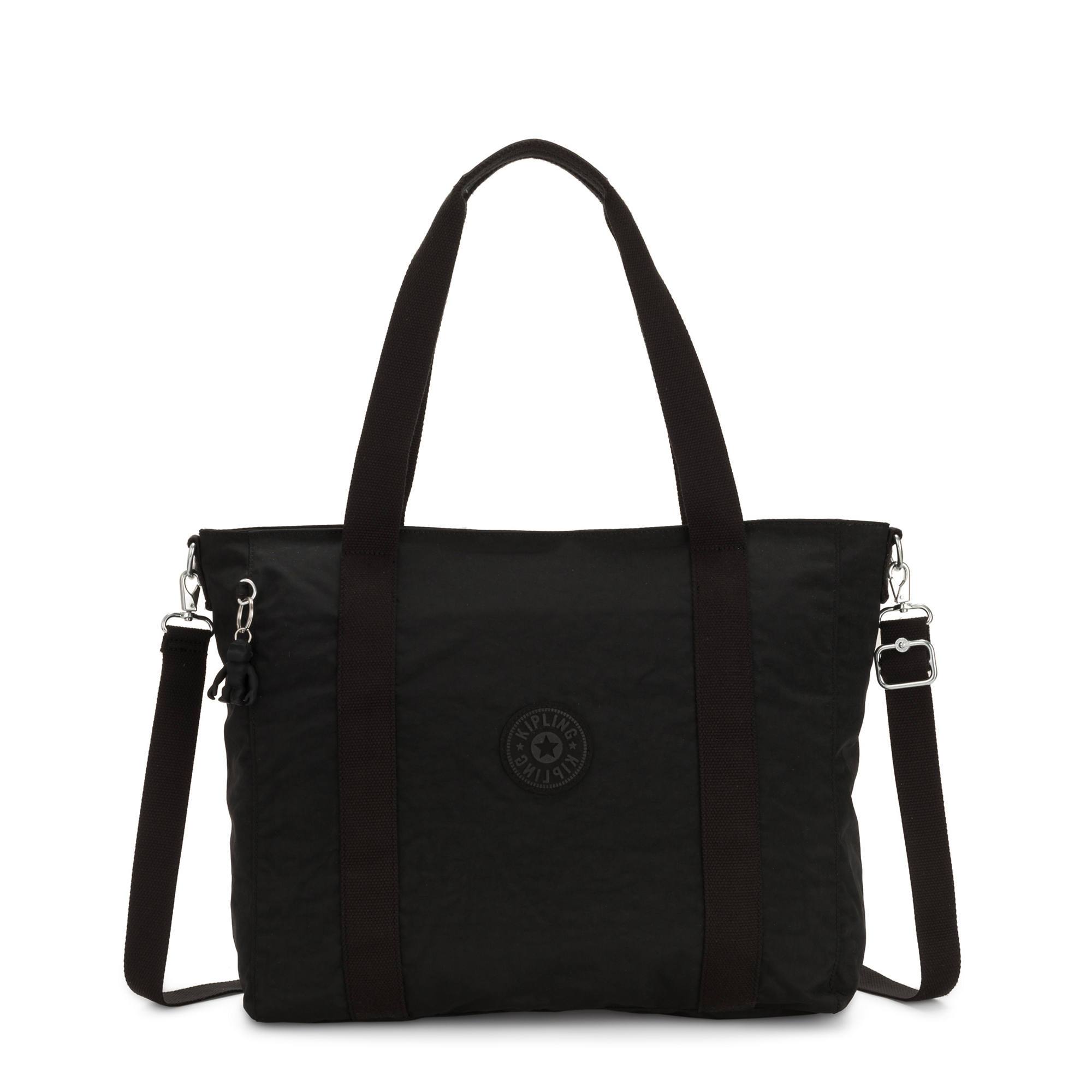Kipling Tote Bag Black Noir Kipling Asseni Tote Bag - Black Noir