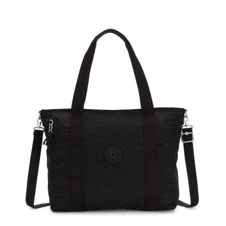 Kipling Tote Bag Black Noir Kipling Asseni Tote Bag - Black Noir