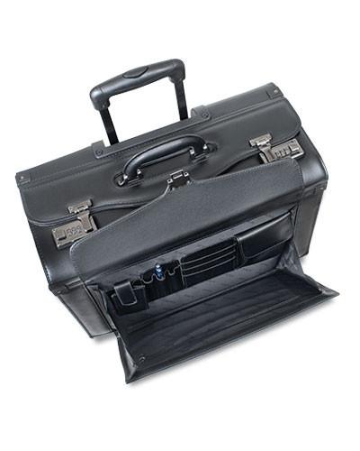 Mancini Briefcases Black Mancini BUSINESS Collection Wheeled Catalog Case