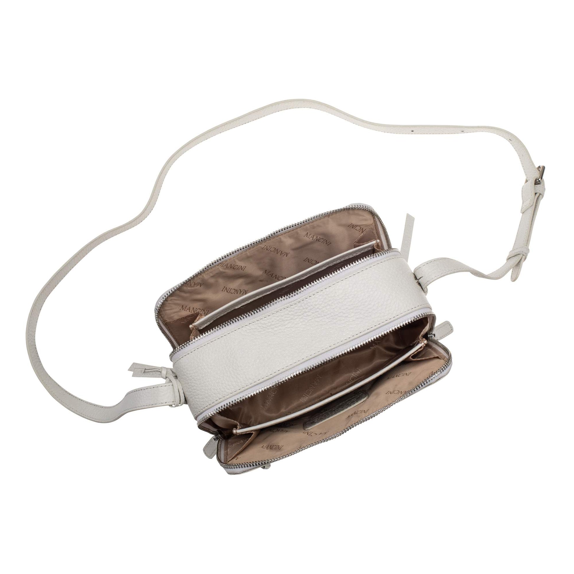 Mancini Handbags Mancini Pebbled Rachel Camera Style Leather Crossbody Bag