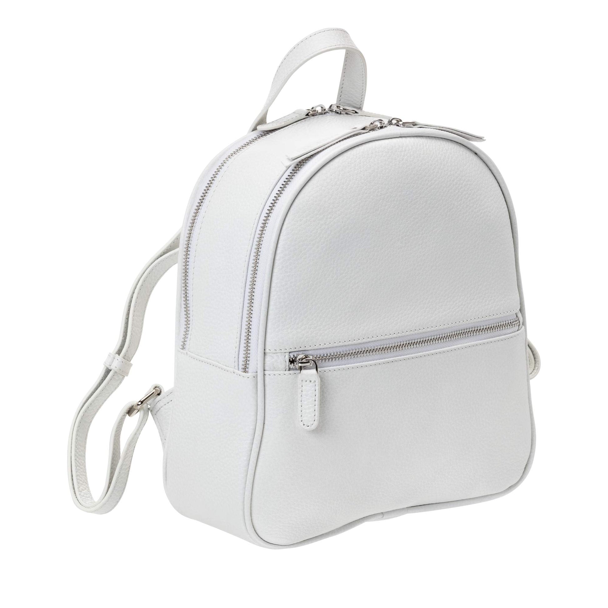 Mancini Handbags White Mancini Pebbled Audrey Backpack