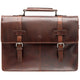 Mancini Laptop Briefcase Brown Mancini BUFFALO Double Compartment Briefcase for 15.6” Laptop / Tablet