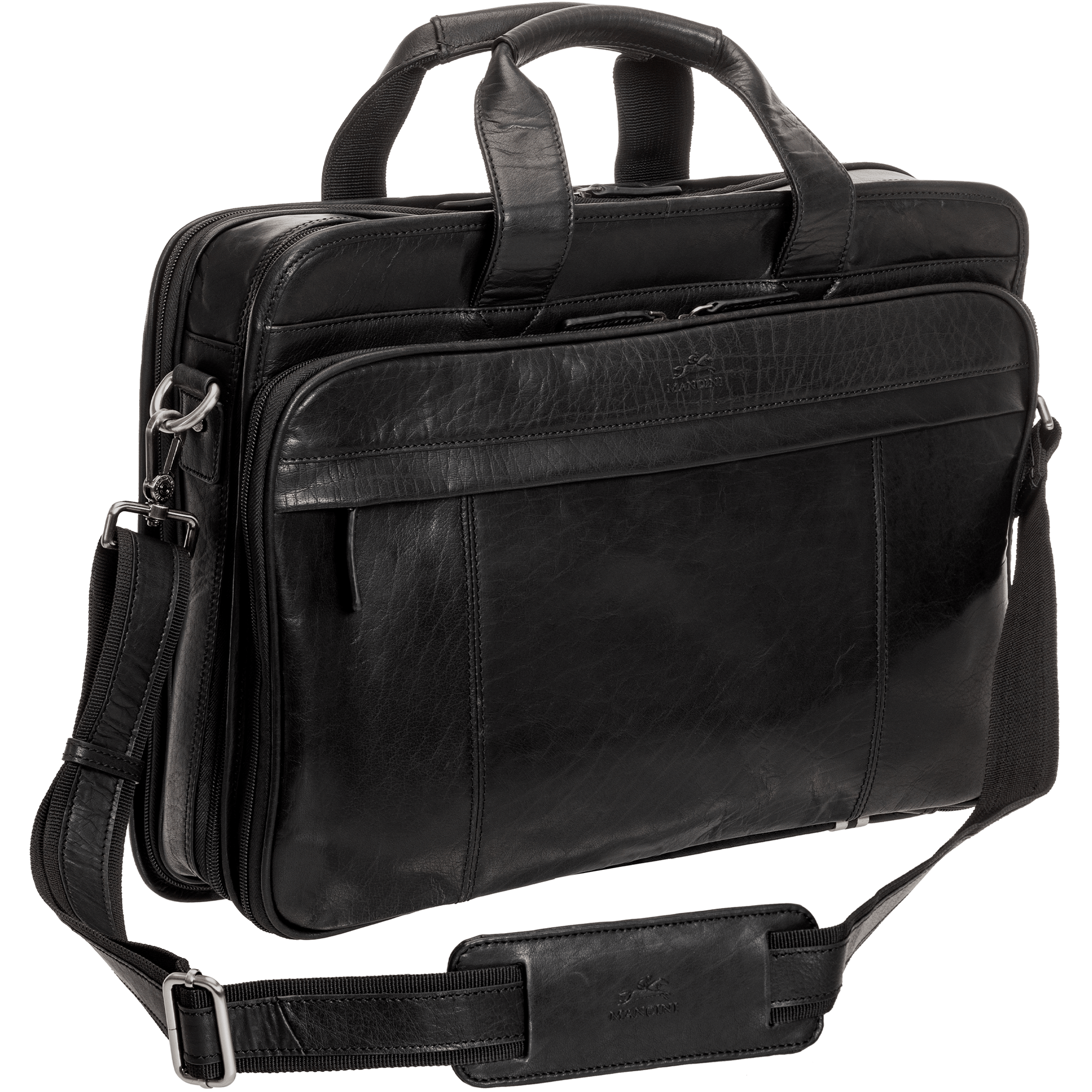 Mancini Laptop Briefcase Mancini BUFFALO Double Compartment Top Zipper 15.6” Laptop / Tablet Briefcase