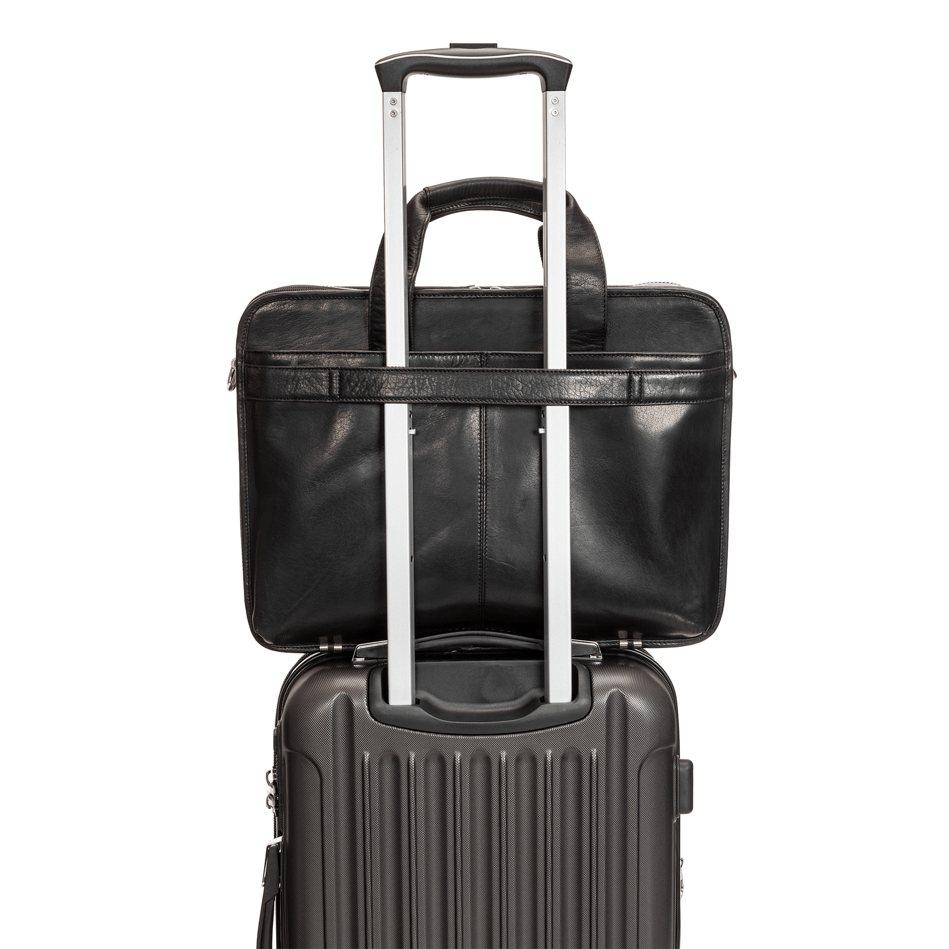 Mancini Laptop Briefcase Mancini BUFFALO Double Compartment Top Zipper 15.6” Laptop / Tablet Briefcase