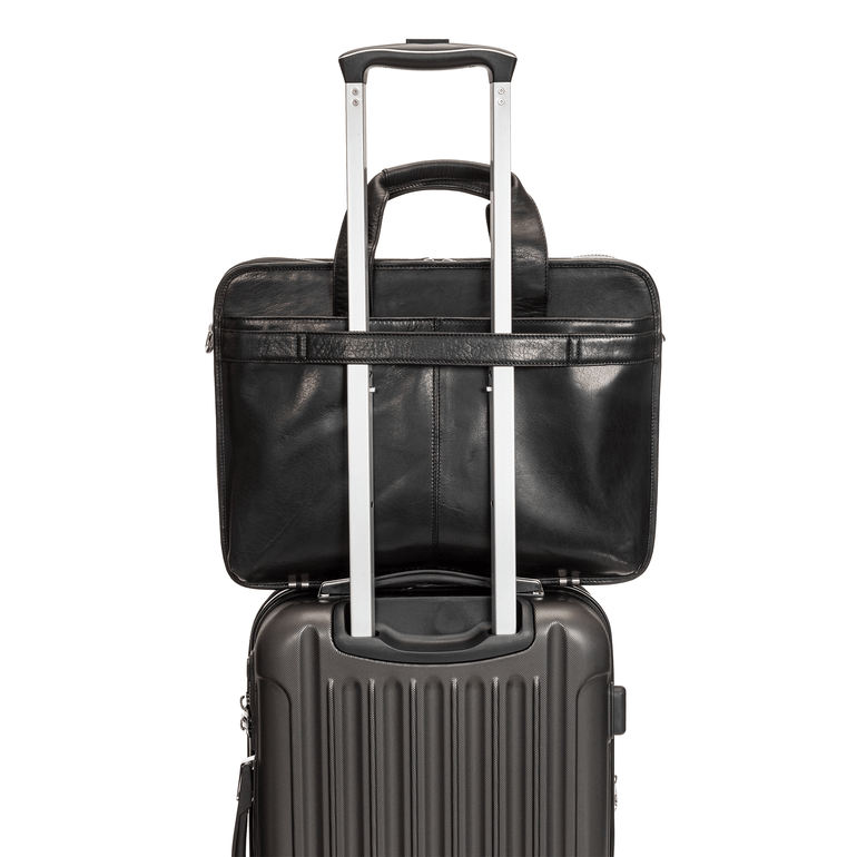 Mancini Laptop Briefcase Mancini BUFFALO Double Compartment Top Zipper 15.6” Laptop / Tablet Briefcase