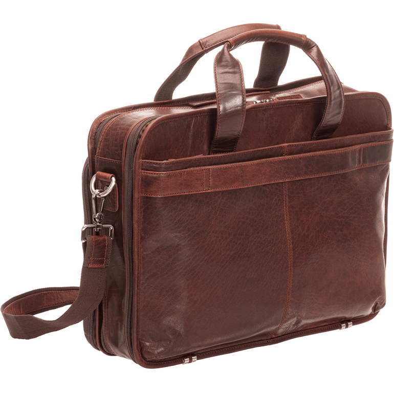 Mancini Laptop Briefcase Mancini BUFFALO Double Compartment Top Zipper 15.6” Laptop / Tablet Briefcase